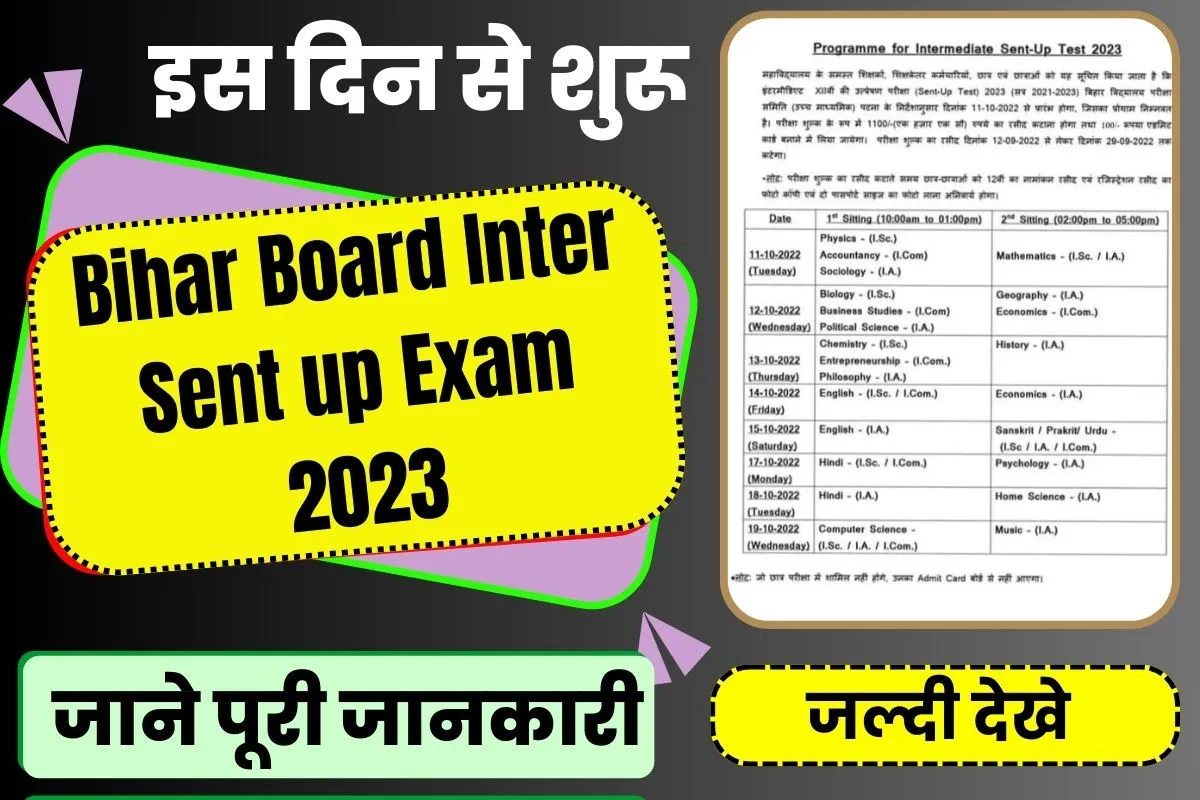 Bihar Board Inter Sent up Exam 2023
