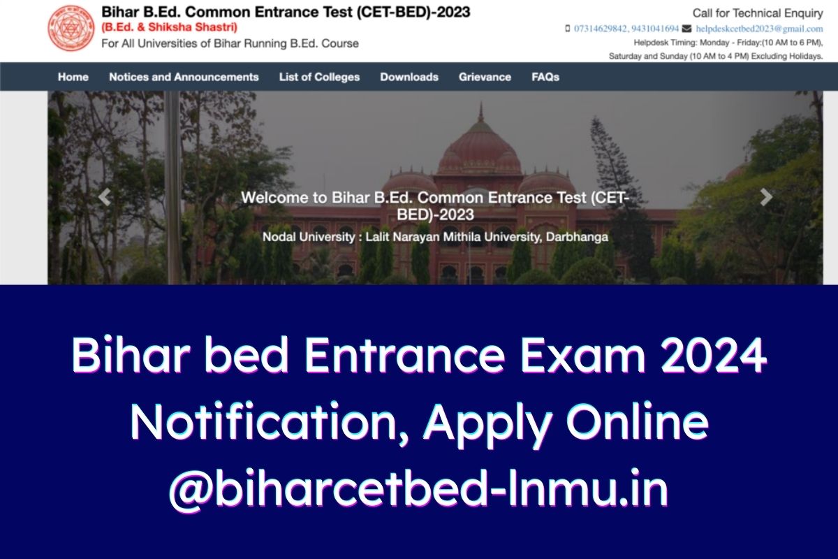 Bihar bed Entrance Exam 2024